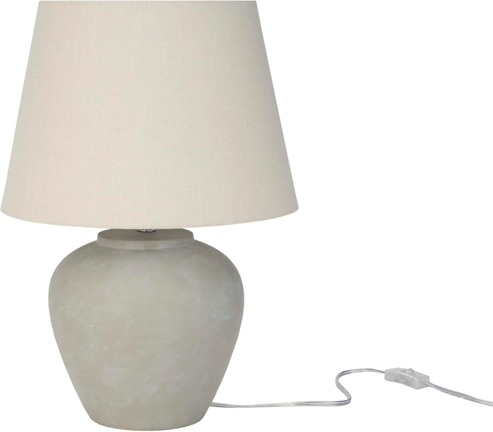 Nourison Home 20" Sand (Light Beige) Neutral Ceramic Table Lamp with Fab...