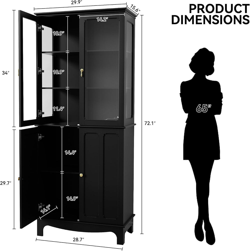 ARTPOWER 72" Freestanding Kitchen Pantry Storage Sideboard, Classical Ta...
