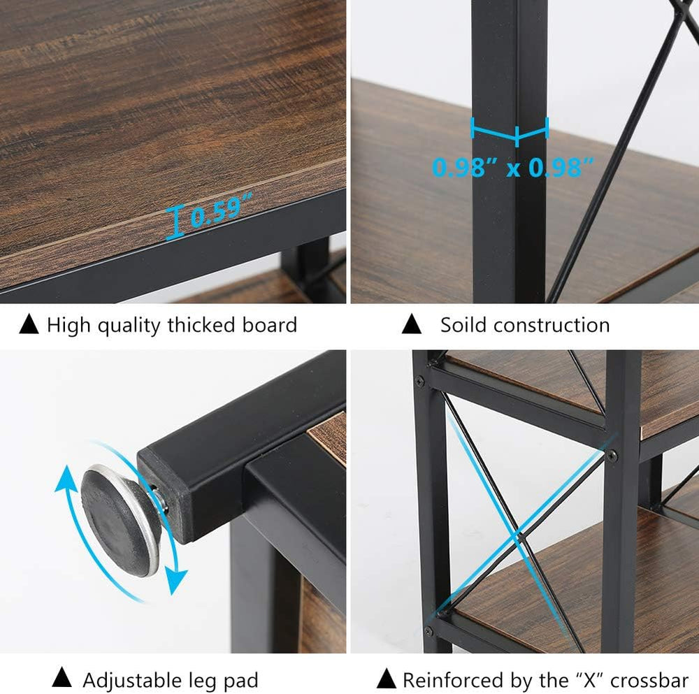 Tribesigns 12 Shelves Bookshelf, Industrial Ladder Corner Bookshelf 9 Cubes S...