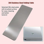 304 Stainless Steel Folding Wall Shelf Wall Mount Kitchen Storage Shelves Rounded Corners Food-Grade Folding Table Thickened Bracket for Laundry Room Garage Restaurant.(90x35cm/35.4x13.8in)