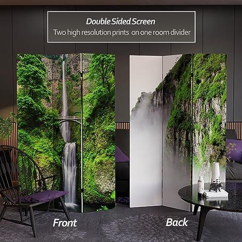 Red Lantern 6 ft. Tall Double Sided Mountaintop Waterfall Canvas Room Divider...