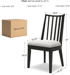 Signature Design by Ashley Galliden Urban Upholstered Armless Dining Chair, Set of 2, Black & Light Gray