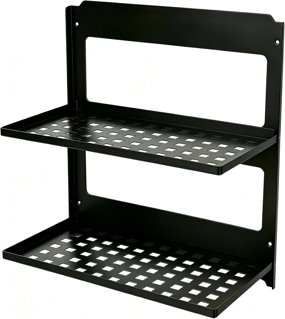 2-Tier Folding Metal Shelf Wall Mounted,Small Foldable Wall Shelf