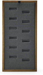 Oirlv Solid Wood Jewelry Display Tray 12 Slots Ring Holder Showcase Organizer(Grey)