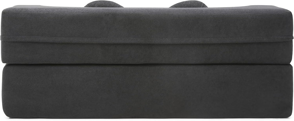 75" Convertible Folding Sofa Bed, 2-in-1 Full Size Floor Boneless Couch Bed, Loveseat sleeper Couch, Memory Foam Floor Sofa Sleeper SofaBed, Small couches for small spaces, No Assembly (Black)