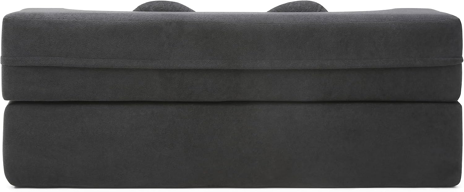 75" Convertible Folding Sofa Bed, 2-in-1 Full Size Floor Boneless Couch Bed, Loveseat sleeper Couch, Memory Foam Floor Sofa Sleeper SofaBed, Small couches for small spaces, No Assembly (Black)