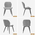 Dining Chairs Set of 6 Modern Velvet Dining Room Chairs Upholstered Dining Chairs with Thick Cushions Metal Legs Armless Back Chair for Kitchen and Living Room Grey