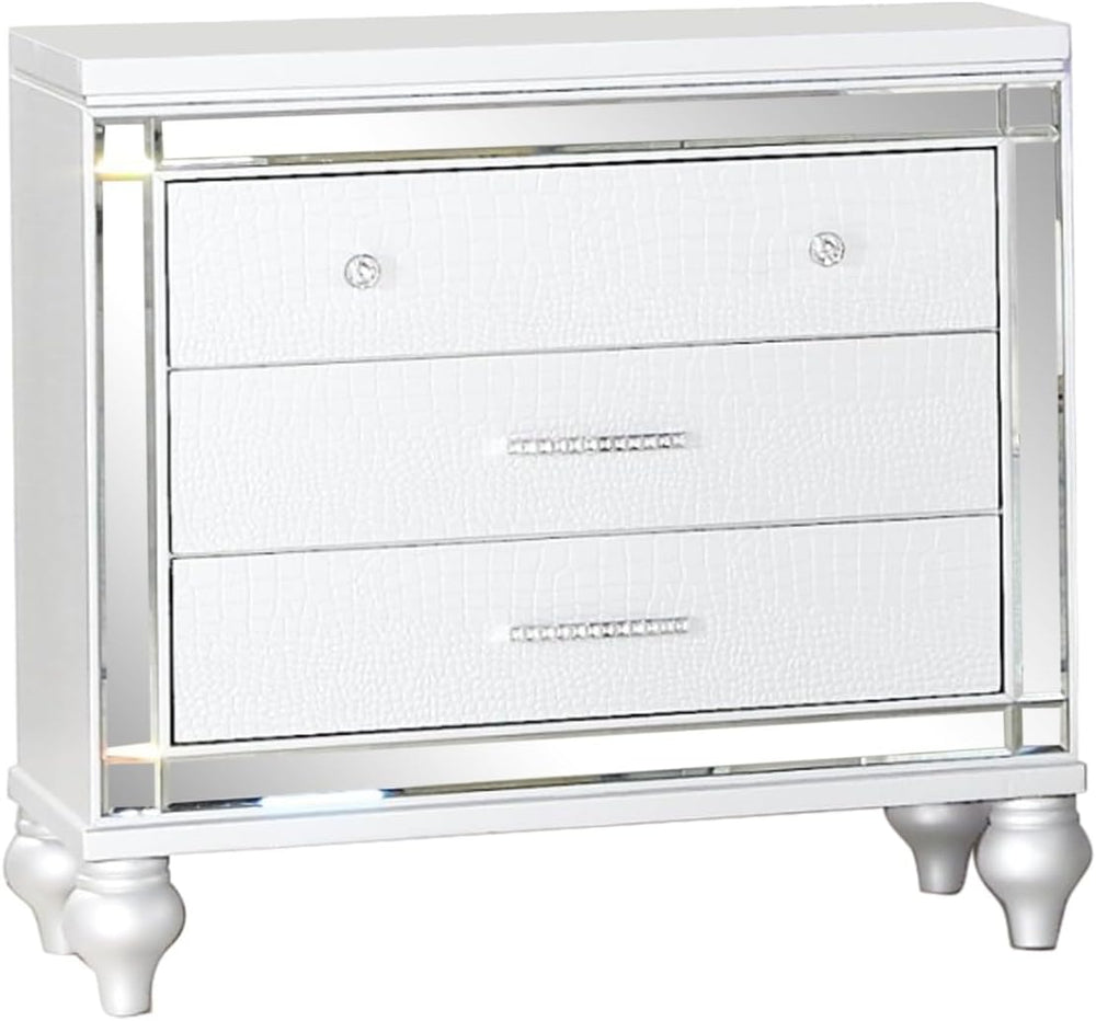 Modern Style Mirror Framed Nightstand,for Small Spaces