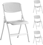 Plastic Folding Chair - 4 Pack 440LB Weight Capacity Comfortable Event Chair-Lightweight Folding(White)