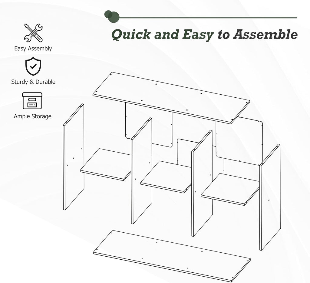6-Cube Storage Organizer Shelf, Open Cube Bookshelf, Reversible Bookcase, Modern Sturdy Storage for Living Room, Bedroom, Entryway, Home Office, White