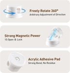 AGPTEK 8 Pack Magnetic Cable Clips, Upgraded 360° Rotatable Cord Holder Clips for Nightstand, Desk Cord Organizer Adhesive Wire Management Home Office Phone Charging Cords USB Cable Keeper (White)