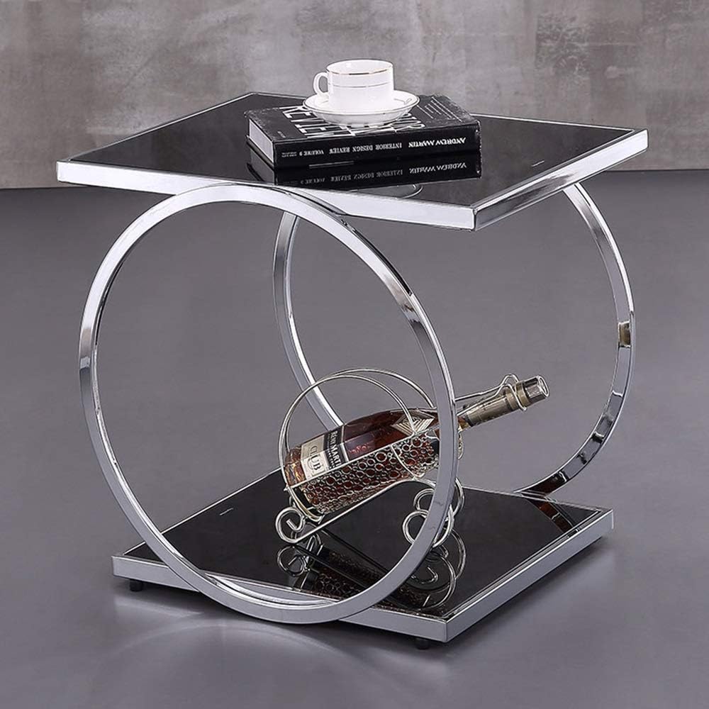 Telephone Table, Square Side Table,2 Layer Coffee Table,Telephone Table,Corne...