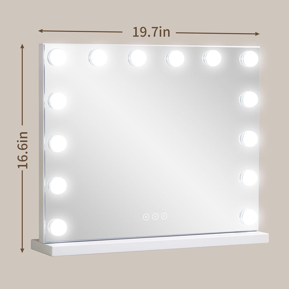 Vanity Mirror with Lights Lighted Makeup Mirror with Dimmable LED Bulbs,3 Col...