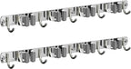 2 Pack Mop and Broom Holder Wall Mount, Non-slip Broom Hanger Wall Mount, Heavy Duty Mop Broom Organizer for Kitchen Garden Garage Laundry Room Wall Decor Organization and Storage Silver 4R5H