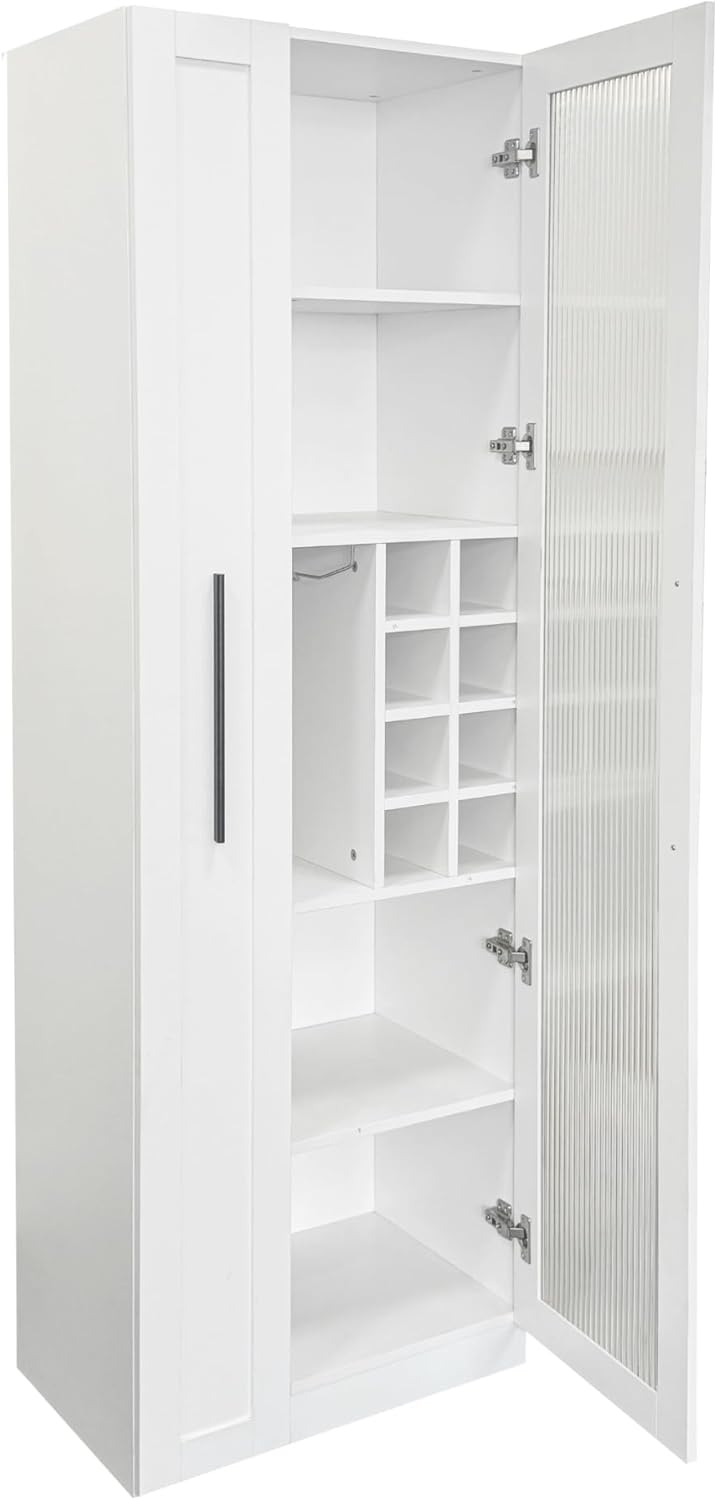 LUMISOL Kitchen Pantry Cabinet with Pull-Out Multi-ttier Storage Shelf, Kitch...