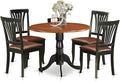 East West Furniture DLAV5-BCH-LC 5 Piece Dinette Set for 4 Includes a Round Dining Room Table with Dropleaf and 4 Faux Leather Kitchen Dining Chairs, 42x42 Inch, Black & Cherry