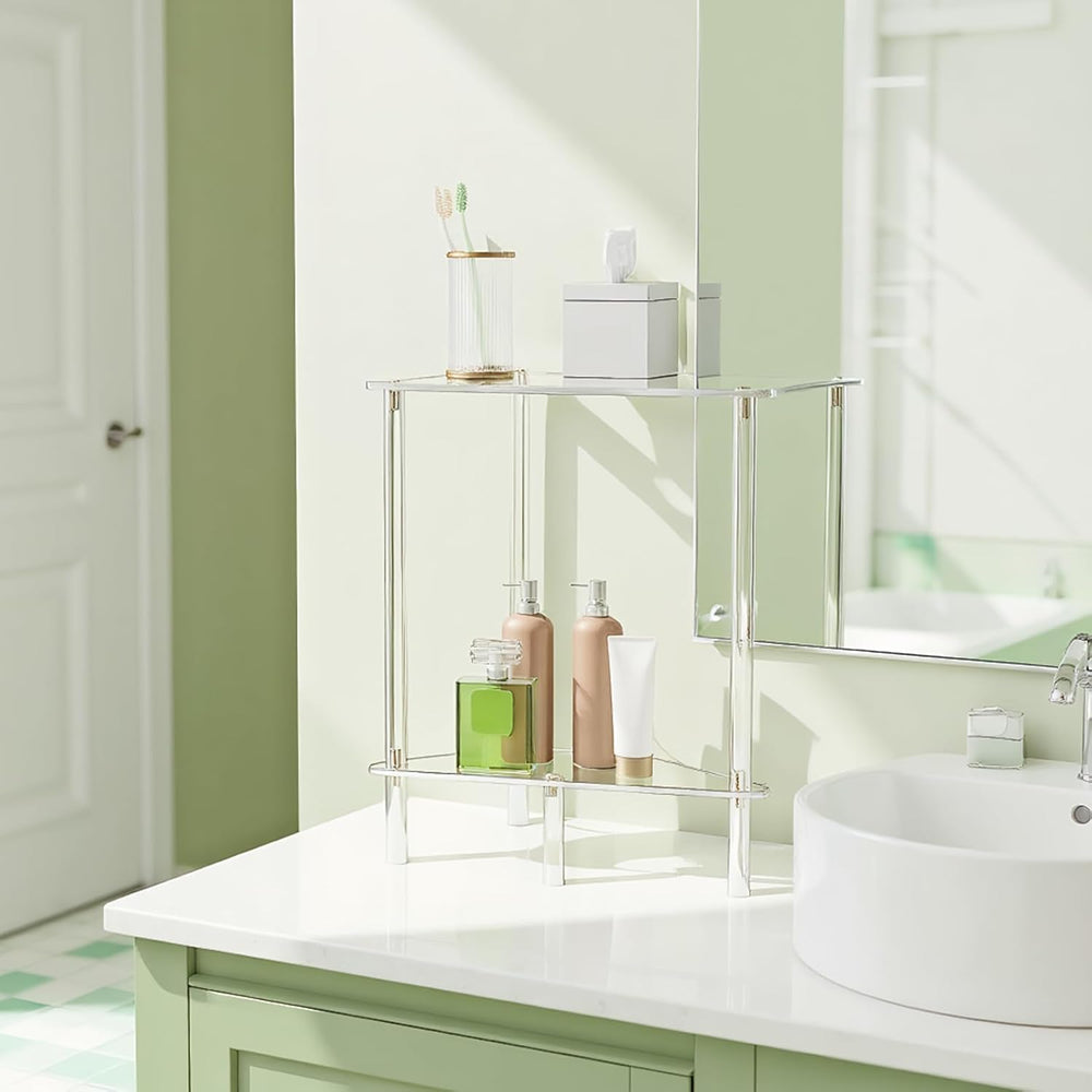 Nightstand Table - Acrylic Transparent Decorative Storage Desk | End Table fo...