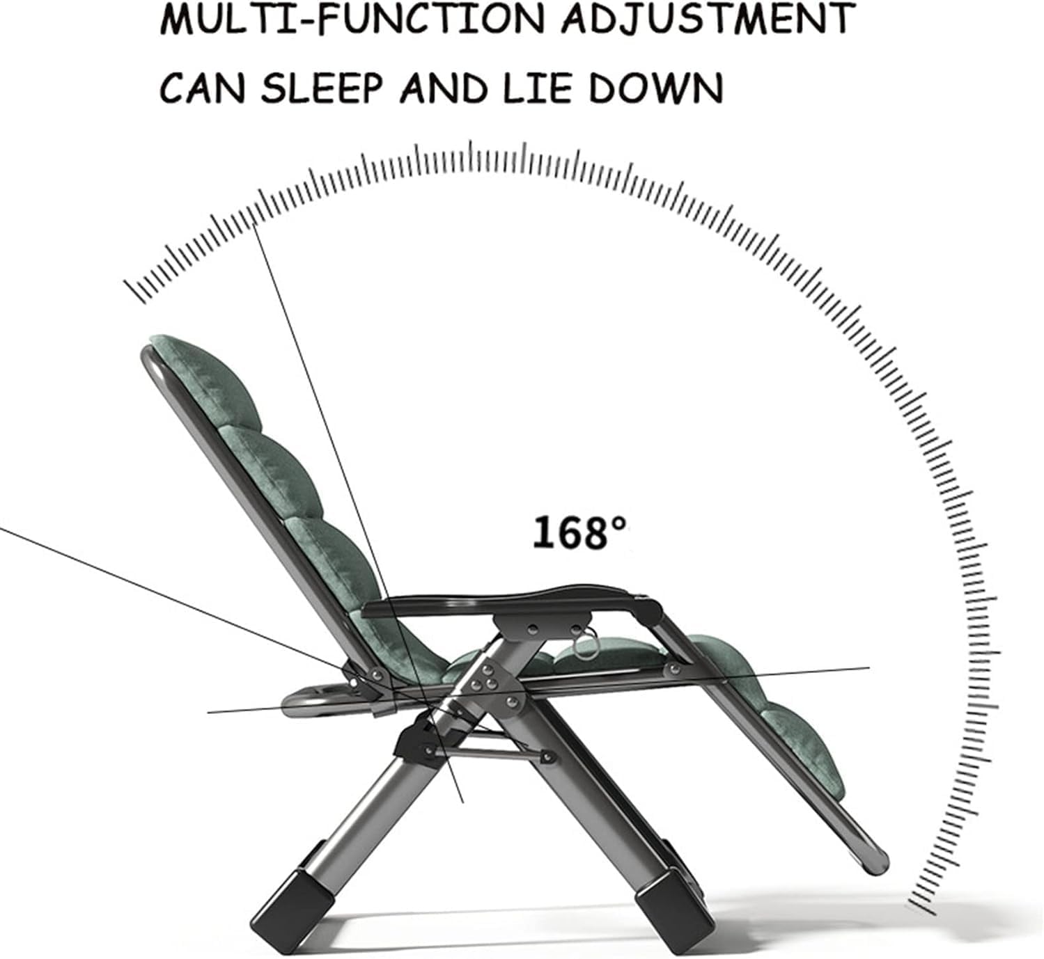Gravity Reclining Chair, Outdoor Patio Recliner, Adjustable Backrest, Indoor Lounge for Backyard,(E)