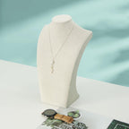 Coward Big Necklace Bust Stand for Selling Show, Beige Velvet Necklace Jewelry Display Holder for Home Use or Store Shop Show (13" Hight)