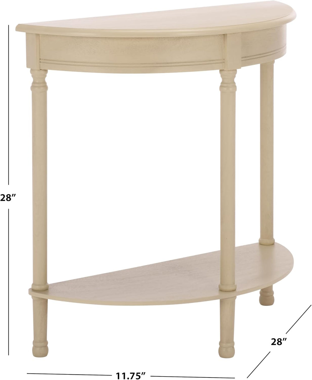 SAFAVIEH Furniture - Tinsley Half-Round Console Table - Sand - Solid Wood - F...