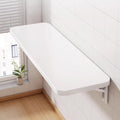 Wall Mounted Folding Wood Table, Folding Table with Heavy Duty Metal for Laundry Collapsible Shelf Brackets, Wall Mounted Desk Fold Down for Small Spaces White 100 * 50cm/39.3”*19.7”