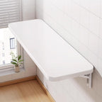 Wall Mounted Folding Wood Table, Folding Table with Heavy Duty Metal for Laundry Collapsible Shelf Brackets, Wall Mounted Desk Fold Down for Small Spaces White 80 * 40cm/31.5”*15.7”