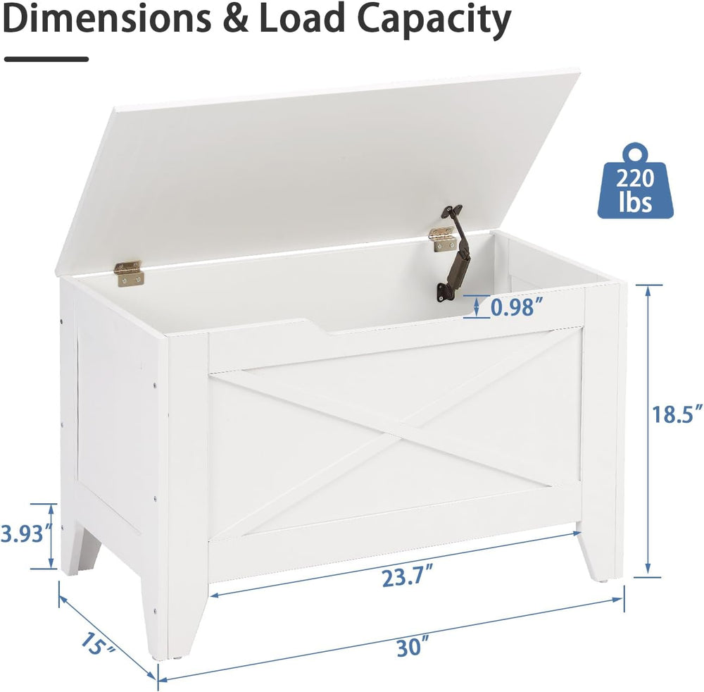 VECELO 30" Storage Chest with Lift Top Storage, Farmhouse Style Ottoman ...