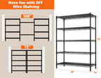 REIBII 5 Shelf Metal Shelving 72''H Storage Shelves Steel Wire Shelving for Storage Adjustable Garage Shelving Heavy Duty Shelves Storage Rack Pantry Shelves Kitchen Office Shelf,72''H X36''W X14''D