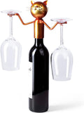 Cat Decor Wine Holder Wine Rack Wine Bottle Holder Wine Cat, Gift for Halloween and Christmas,Cat Gifts for Cat Lovers………… (Cat Glass Holder)