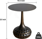 End Table, Modern Coffee Table, Iron Decorative Pedestal Metal Accent Table for Living Room/Bedroom/Balcony/Office/Indoor/Outdoor