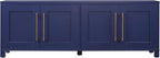 Henn&Hart TV Stand for TVs up to 75" with 2 Concealed Storage Cabinets with an Adjustable Shelf for Living Room, Family Room, or Office, Navy