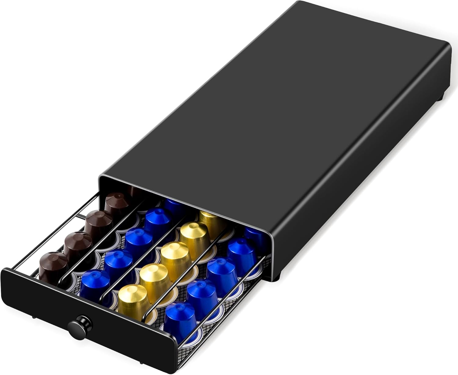 Coffee Pod Drawer Compatible with Nespresso Original Line, Coffee Pod Holder for counter, 40 Capsules Capacity, Black