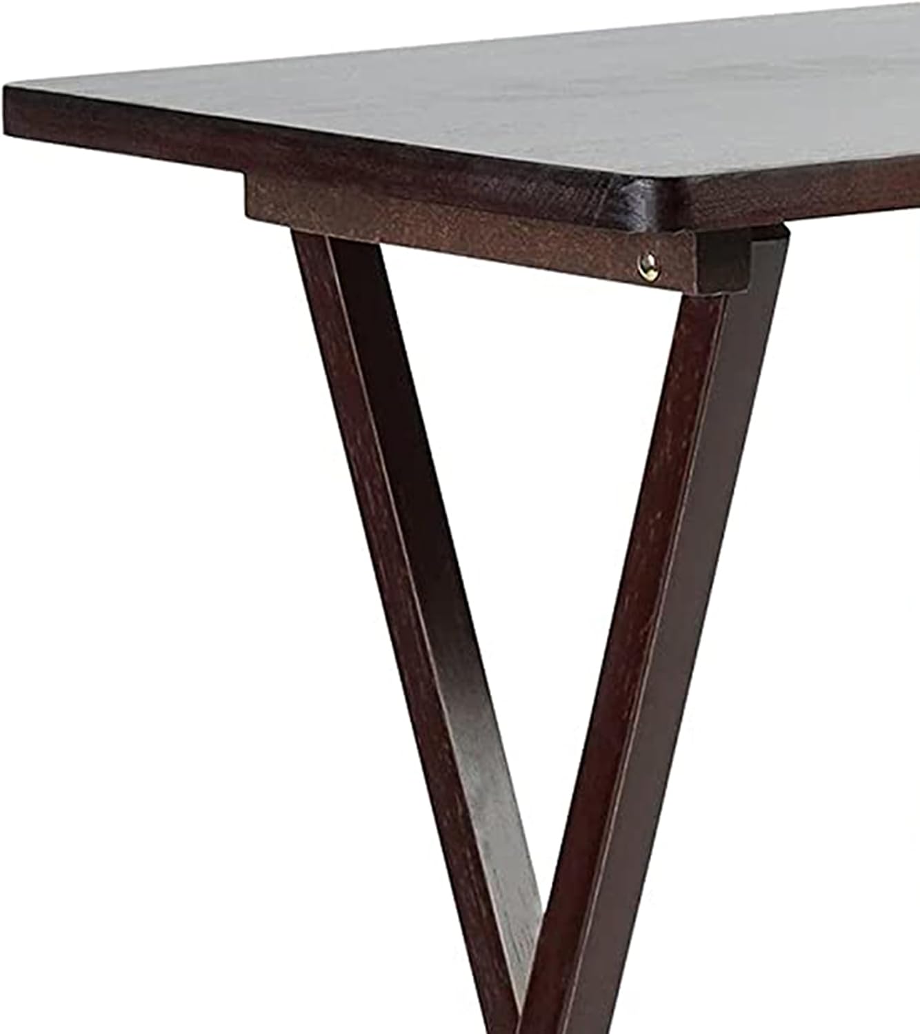 PJ Wood - Folding Wood TV Tray Table - Espresso 8-Piece Set | Solid Construction, 14.57 x 19.09 x 26 in, Space Saving Design, Home Office Use, Leg Base, Requires Assembly, Wipe Clean