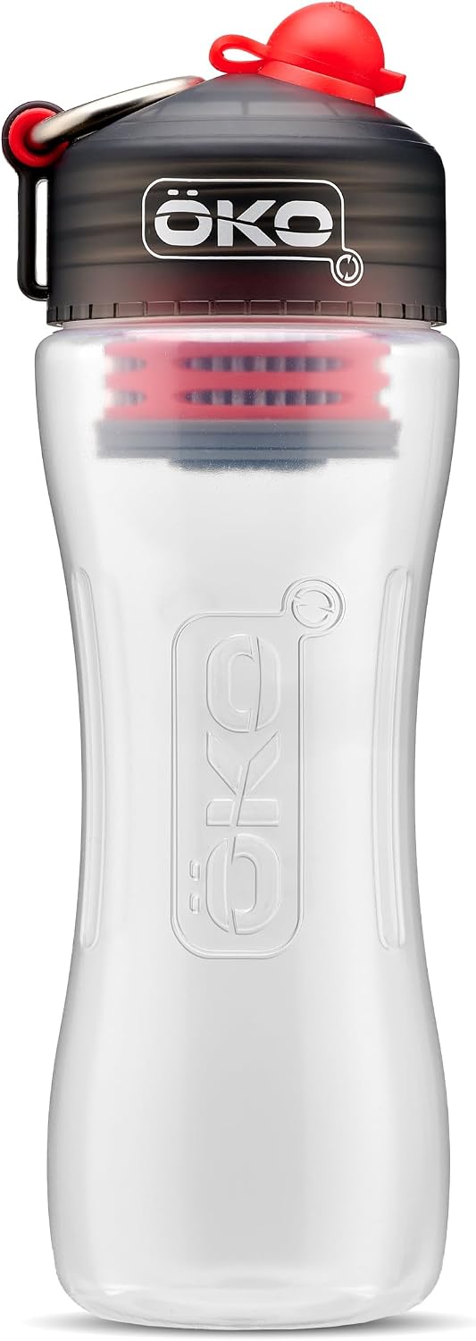 ÖKOH2O Purification Water Bottle with Advanced Filtration, Charcoal, 22oz