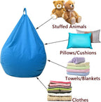 Stuffed Animal Storage Bean Bag Cover (No Filler) Extra Soft Beanbag Seat Chair Covers-Cotton Linen Memory Foam Beanbag Replacement Cover for Adults Children without Filling