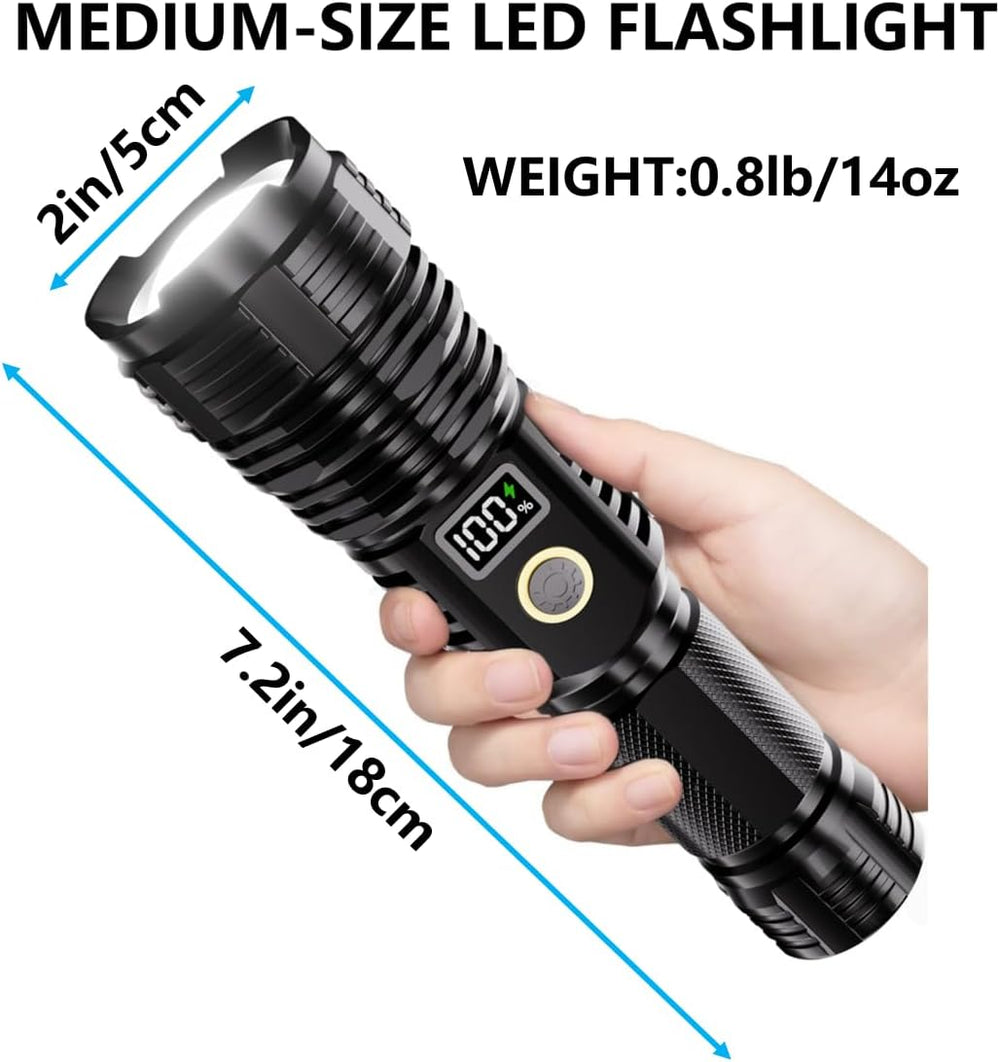Rechargeable Flashlights High Lumens, 100000LM LED Super Bright Flash Light