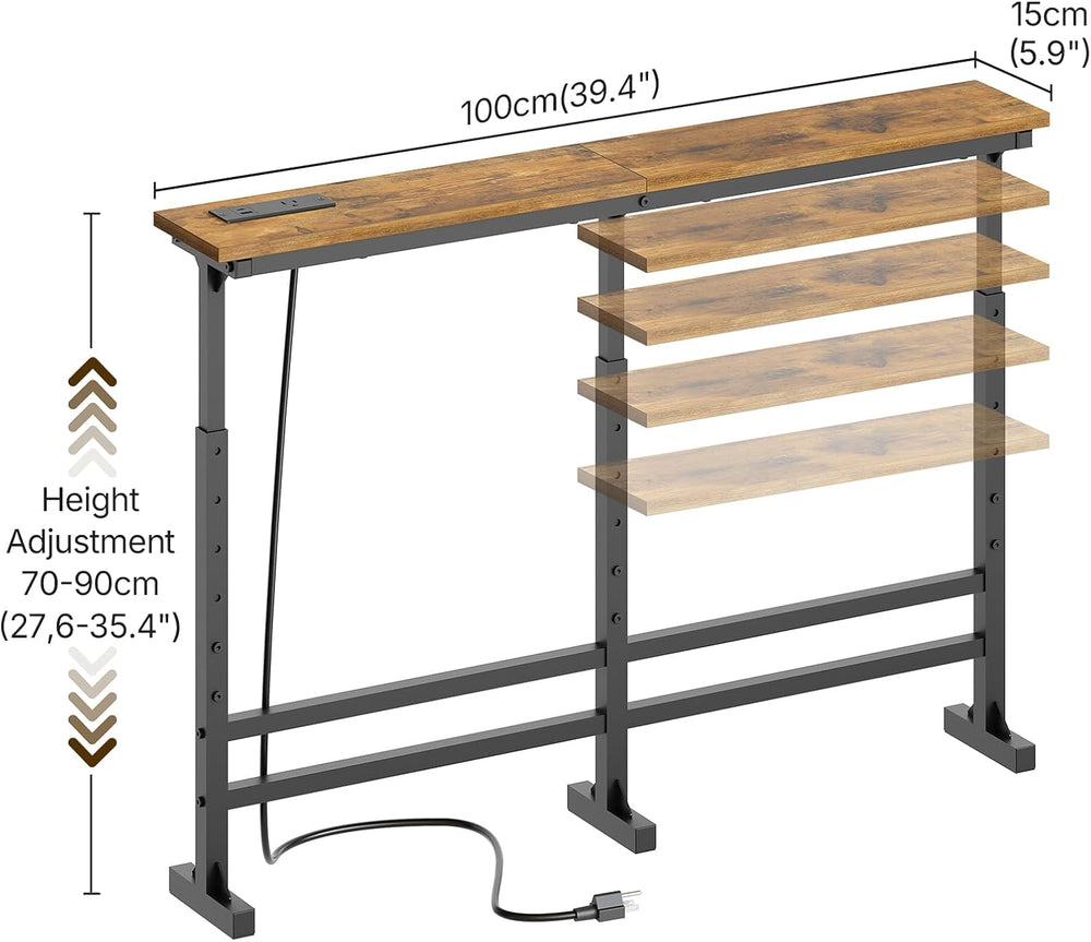 YATINEY 39.4" Console Table with Adjustable Height (27.6"-35.4&quot...