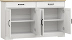 Large Farmhouse Buffet Cabinet Storage Sideboard, with 2 Drawers and 4 Doors, for Dining Living Room Kitchen,for Kitchen Home