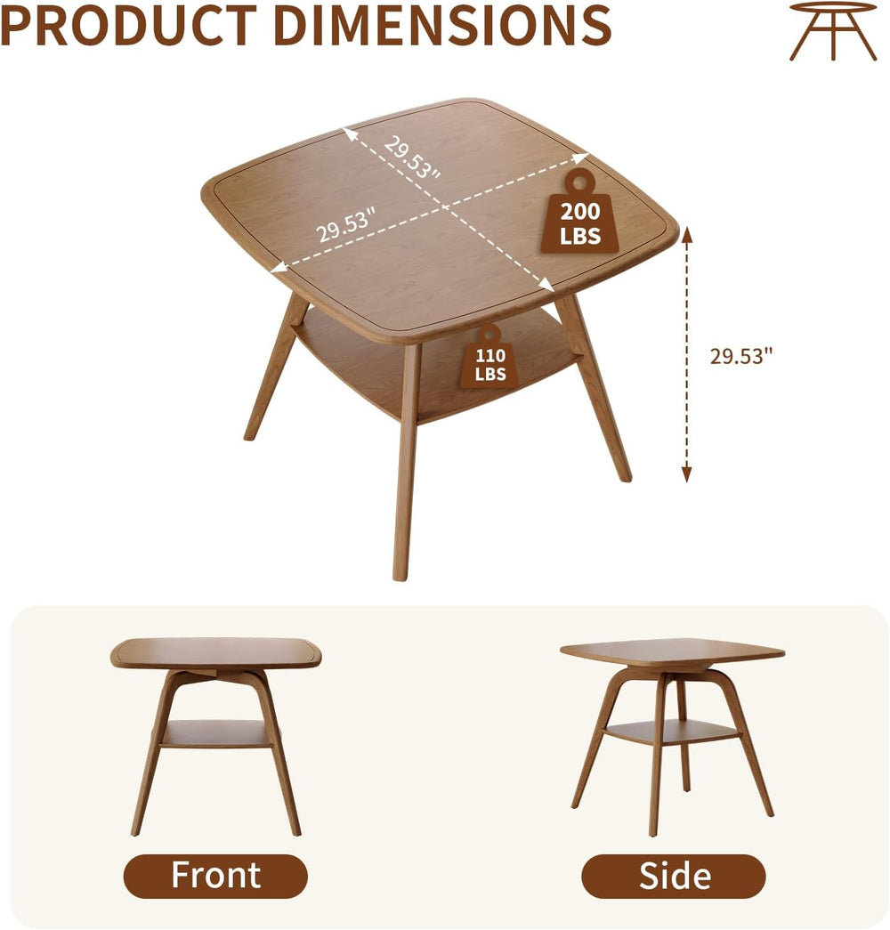 29.5" Square Dining Table for Small Spaces-Solid Wood Frame with Scratch...