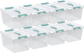 14 Quarts Latching Storage Containers, 8-Pack Clear Plastic Tote Boxes with Lids and Handles