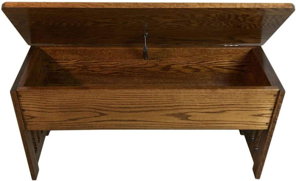 Rustic Red Door Co. Wooden Storage Bench for Entryway with Lid, Mission Style...
