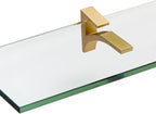 Spancraft Glass C-4.75x18-Brushed Bronze Cardinal Glass Shelf, Brushed Bronze, 4.75" x 18"