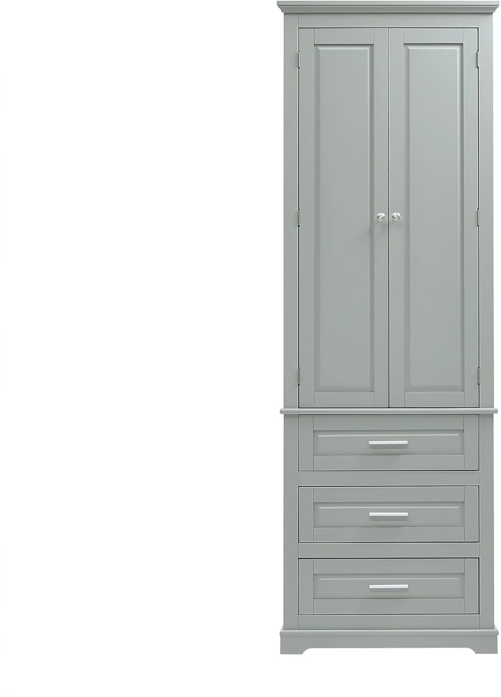 Merax 70" Pantry Cabinet with Two Doors & Three Drawer, Adjustable S...