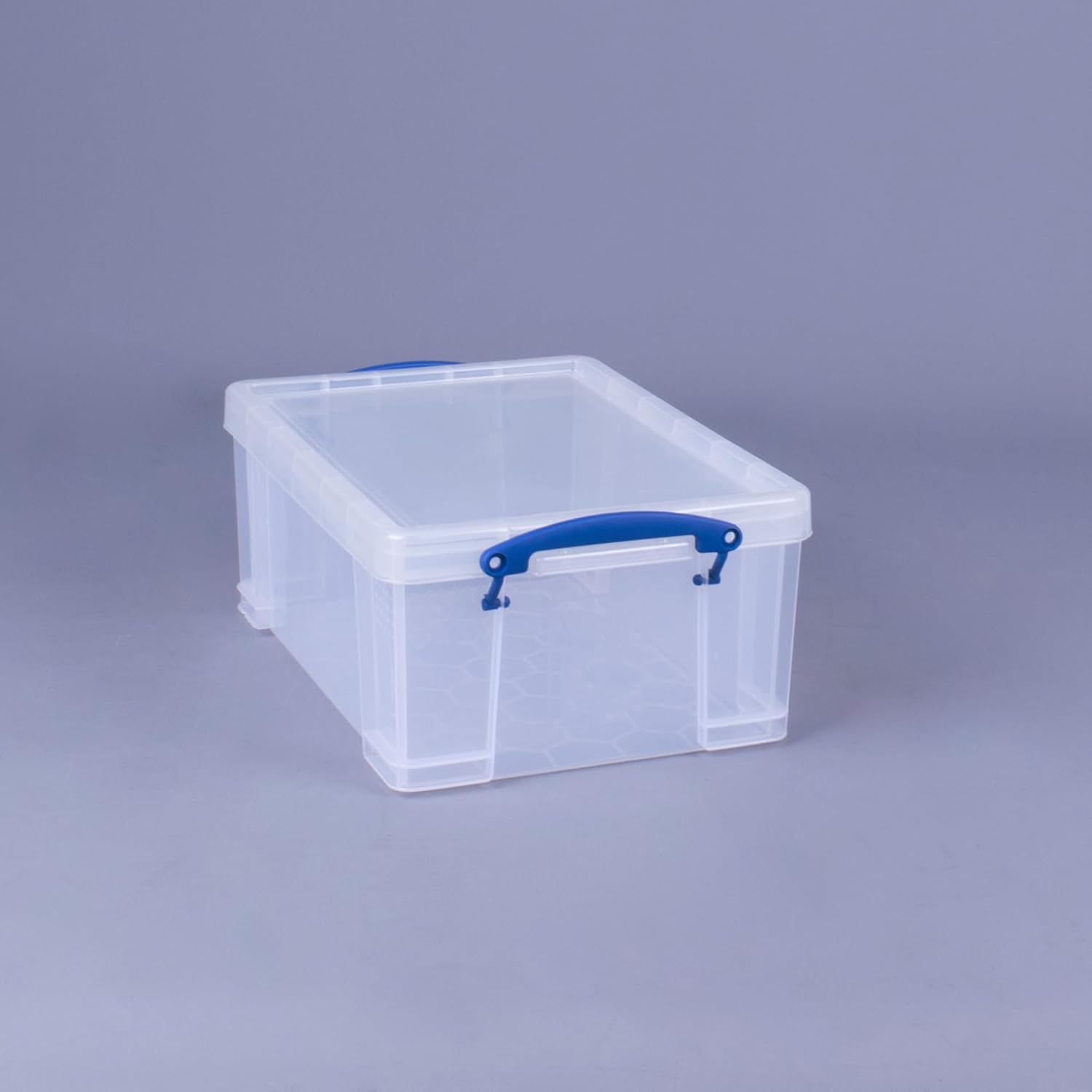 Really Useful Box Stackable 9 Liter Plastic Storage Container Bin with Snap Lid and Built-In Clip Lock Handles for Home & Office Organization (4 Pack)