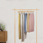 Nature Smile Deluxe Wooden Pants Hangers,Solid Lotus Wood Jeans Skirt Hanger with Clips Anti-Rust Hook Pack of 28（Natural）