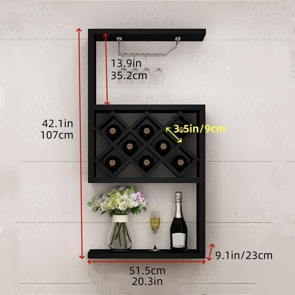 Modern Multifunctional Wine Rack, Practical Multi-Layer Wall Wine Rack, Bar W...