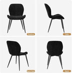 Dining Chairs Set of 6 Modern Velvet Dining Room Chairs Upholstered Dining Chairs with Thick Cushions Metal Legs Armless Back Chair for Kitchen and Living Room Black