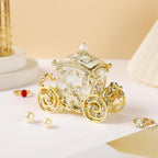 Retro Carriage Jewelry Trinket Box Enamel Ring Hold Boxes Hand-Painted Vintage Ornaments Craft Gift for Women(White)