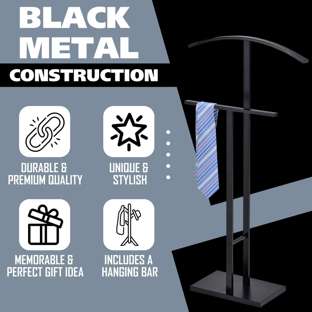 Kings Brand Furniture Dossi Modern Metal Suit Valet Stand, Clothes Rack Organ...