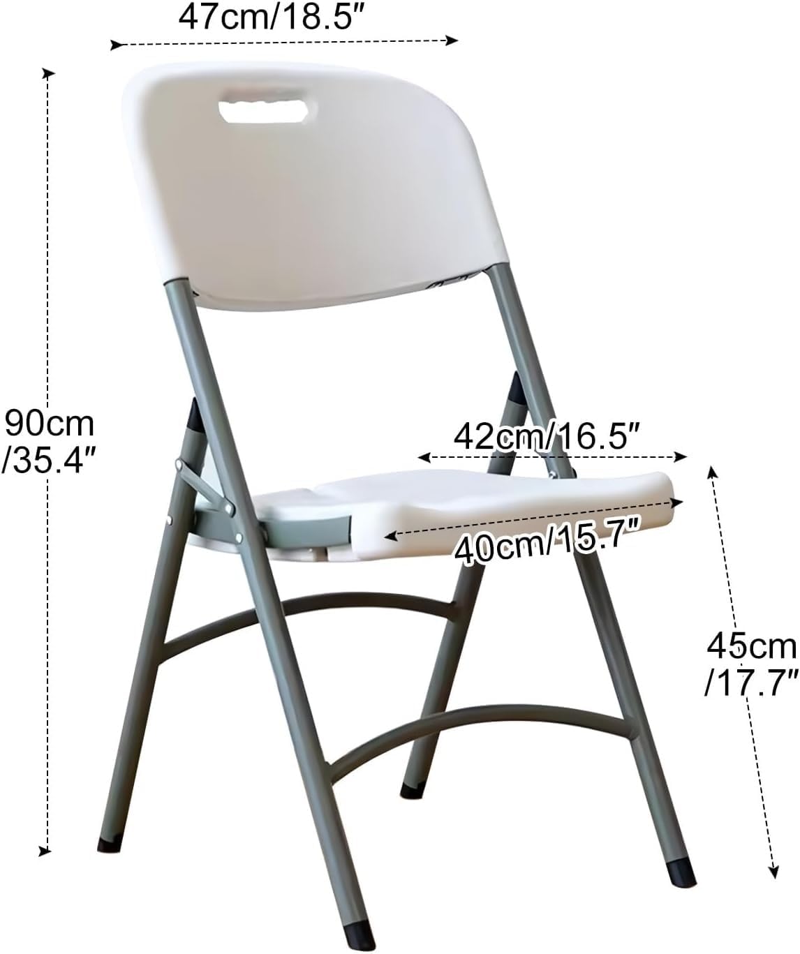 Folding Chair 4 Pack, Plastic Panel Folding Sturdy Metal Foldable, Outdoor and Indoor, for Home, Office,
